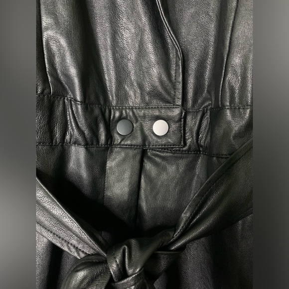 Avec Les Filles - Romper Black Faux Leather With Belt - Small - Picture 8 of 12